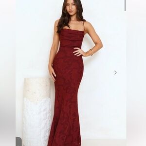 Elegant Burgundy Evening Gown